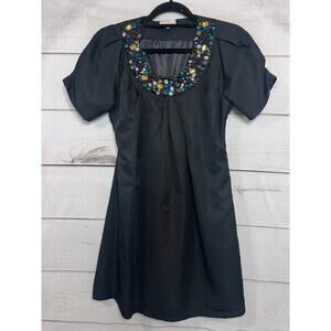 Marie Lou Saint Barth Size SM‎ Black Dress With Big Jeweled Collar